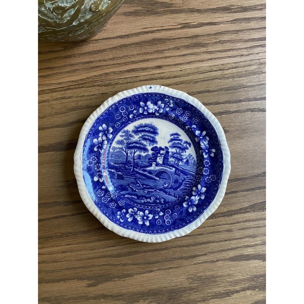 Antique 1907 Copeland Spode's Tower Blue 6.5” Plate Cottagecore Blue And White